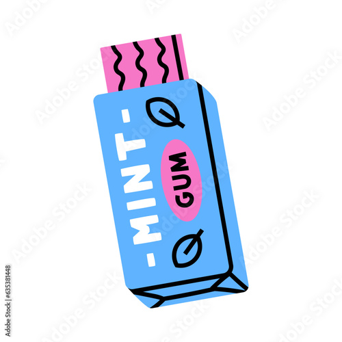 Mint Gum as Bright Item from Nineties Vector Illustration