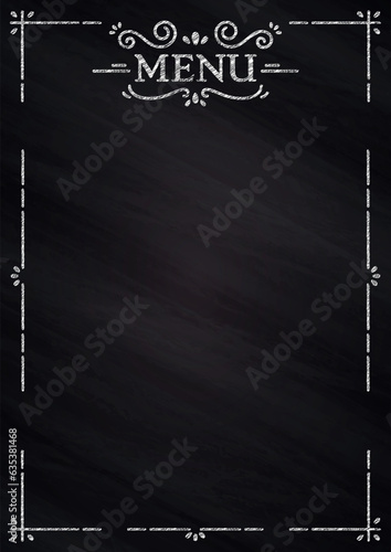Vintage Menu written with chalk on a blackboard