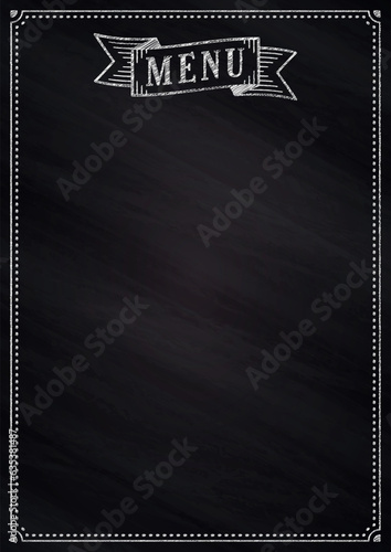 Vintage Menu written with chalk on a blackboard