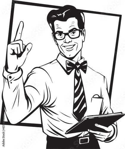 Teacher man, Vintage teacher Vector illustration, SVG