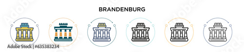 Brandenburg icon in filled, thin line, outline and stroke style. Vector illustration of two colored and black brandenburg vector icons designs can be used for mobile, ui, web