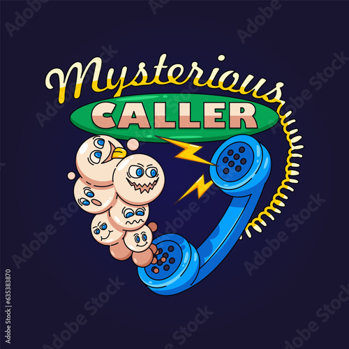 Vászonkép Mysterious caller, mysterious emoticon illustration