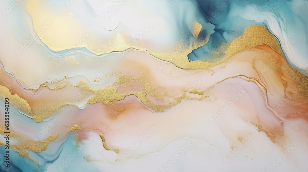 Contemporary Art Background. Paint Swirls in Beautif