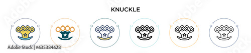 Knuckle icon in filled, thin line, outline and stroke style. Vector illustration of two colored and black knuckle vector icons designs can be used for mobile, ui, web