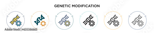 Genetic modification icon in filled, thin line, outline and stroke style. Vector illustration of two colored and black genetic modification vector icons designs can be used for mobile, ui, web
