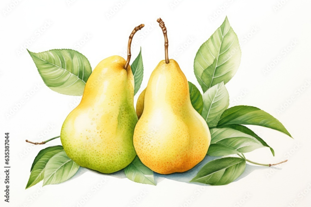 Illustration of sweet pears close up. Illustration of sweet pears close up.