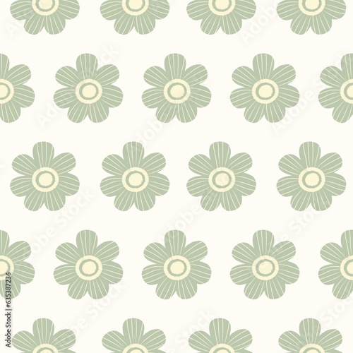 green floral pattern white background seamless