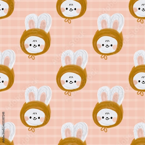 Lovely bunny. Cute childish seamless pattern in cartoon style. Seamless pattern can be used for wallpapers, pattern fills, web page backgrounds, surface textures