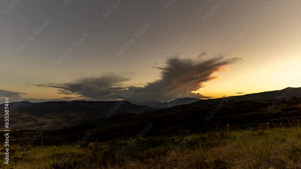Glowing sunset time lapse above the Rocky Mountains Glowing sunset time lapse above the Rocky Mountains