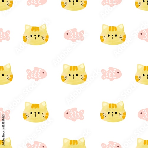 animal, art, baby, backdrop, background, brush, cartoon, cat, cats, check, childish, children, clothes, colorful, comic, cute, decorative, design, doodle, drawing, fabric, fish, fishbone, funky, girl