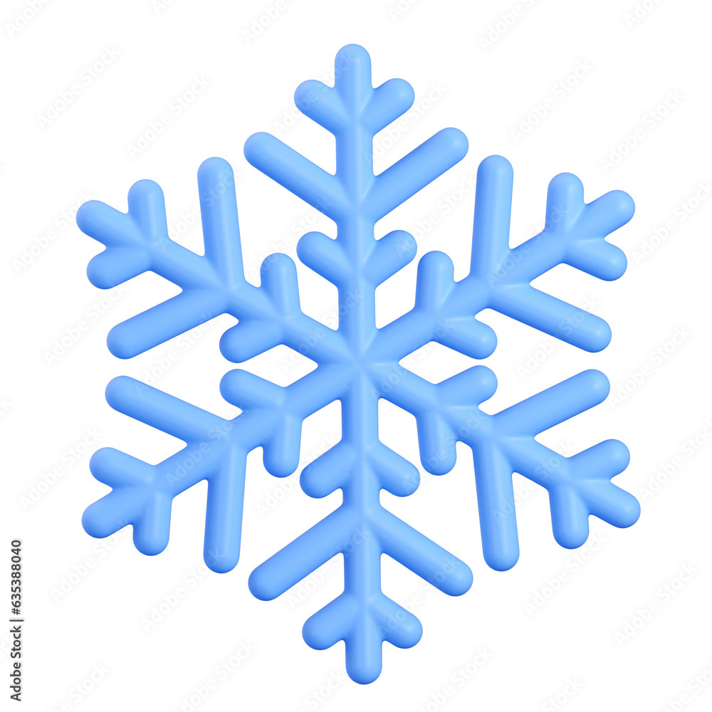 Snowflake 3D icon illustration Snowflake 3D icon illustration
