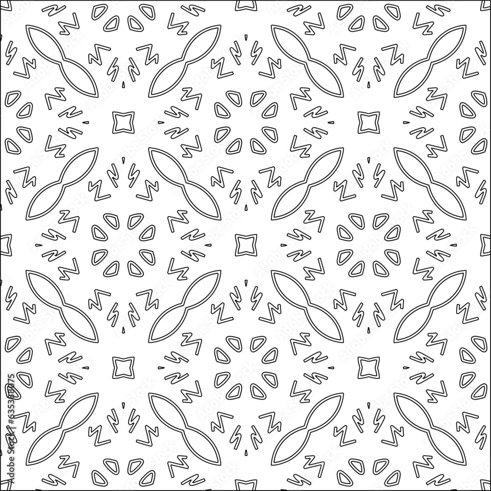 Vector pattern with symmetrical elements . Modern stylish abstract texture. Repeating geometric tiles from striped elements.Black and white pattern. Vector pattern with symmetrical elements . Modern stylish abstract texture. Repeating geometric tiles from striped elements.Black and white pattern.