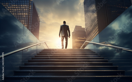 Ambitious business man climbing stairs to success © MUS_GRAPHIC
