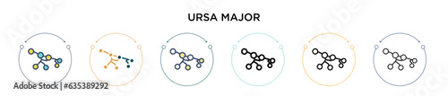 Ursa major icon in filled, thin line, outline and stroke style. Vector illustration of two colored and black ursa major vector icons designs can be used for mobile, ui, web