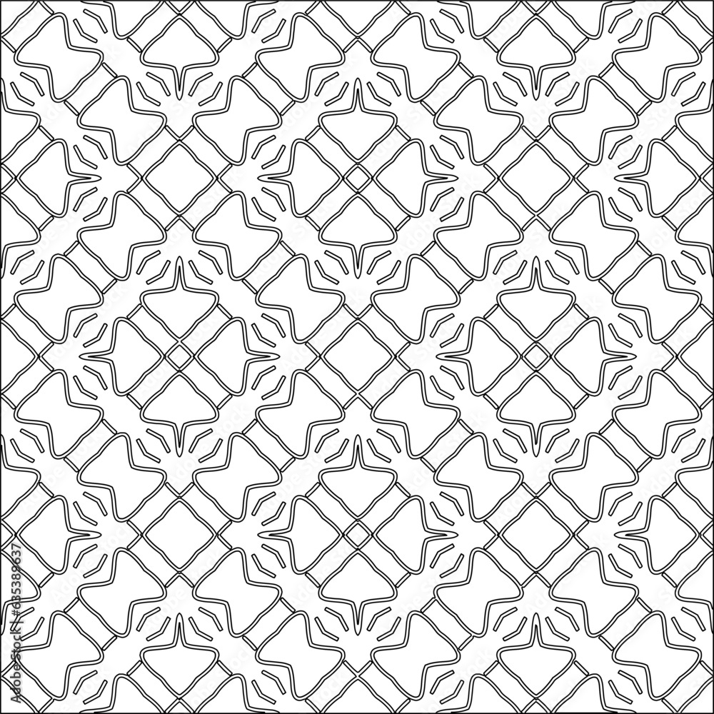 Vector pattern with symmetrical elements . Modern stylish abstract texture. Repeating geometric tiles from striped elements.Black and white pattern. Vector pattern with symmetrical elements . Modern stylish abstract texture. Repeating geometric tiles from striped elements.Black and white pattern.