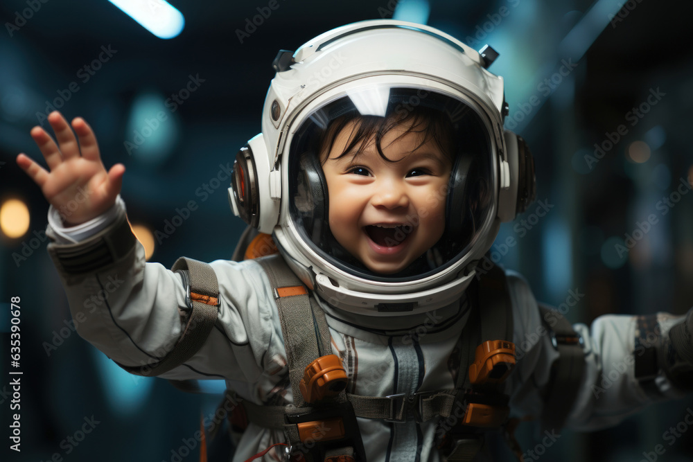 Dream job of astronaut kid background. Generative ai. Dream job of astronaut kid background. Generative ai.