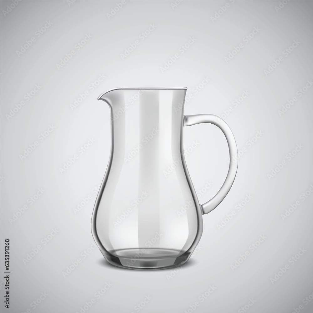 Water From A Transparent Jug Into A Glass With Splash. Set Of Transparent Jug And Glasses With Water And Empty, Isolated. Water From A Transparent Jug Into A Glass With Splash. Set Of Transparent Jug And Glasses With Water And Empty, Isolated.