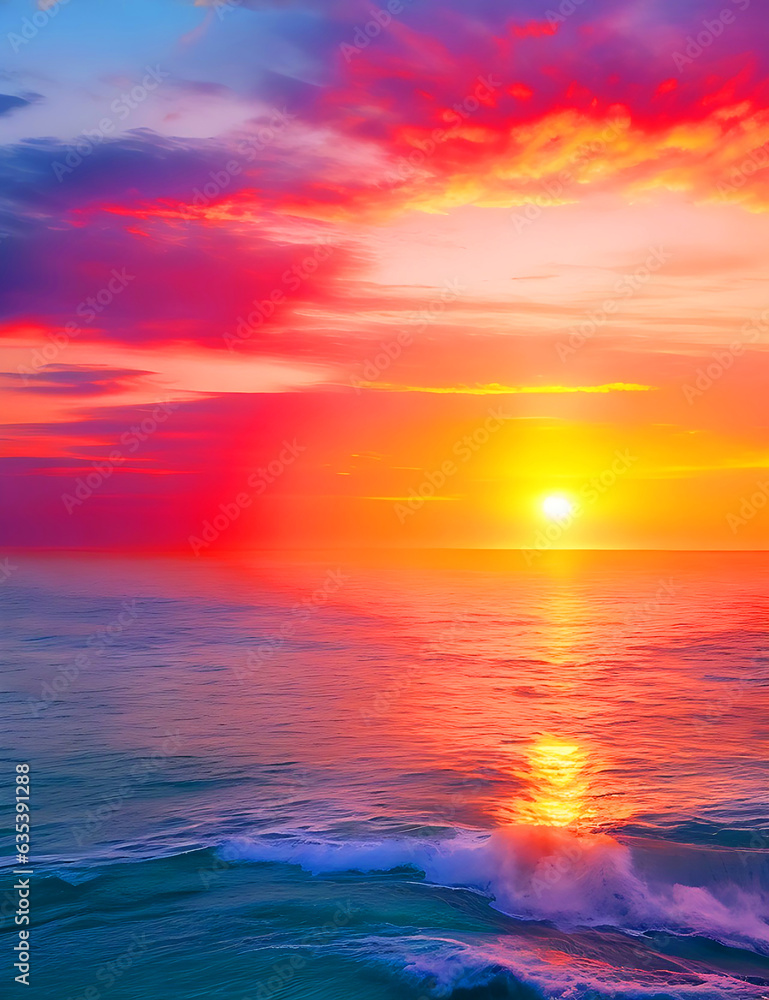 Beautiful sunrise over the sea