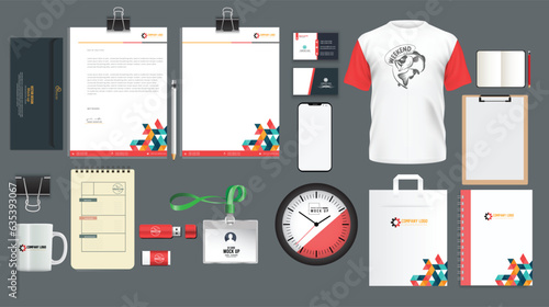 stylish business stationery items set with Vector Design 
