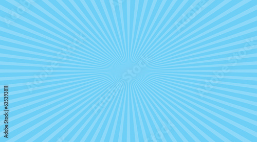 放射状に広がる青い光の背景イラスト