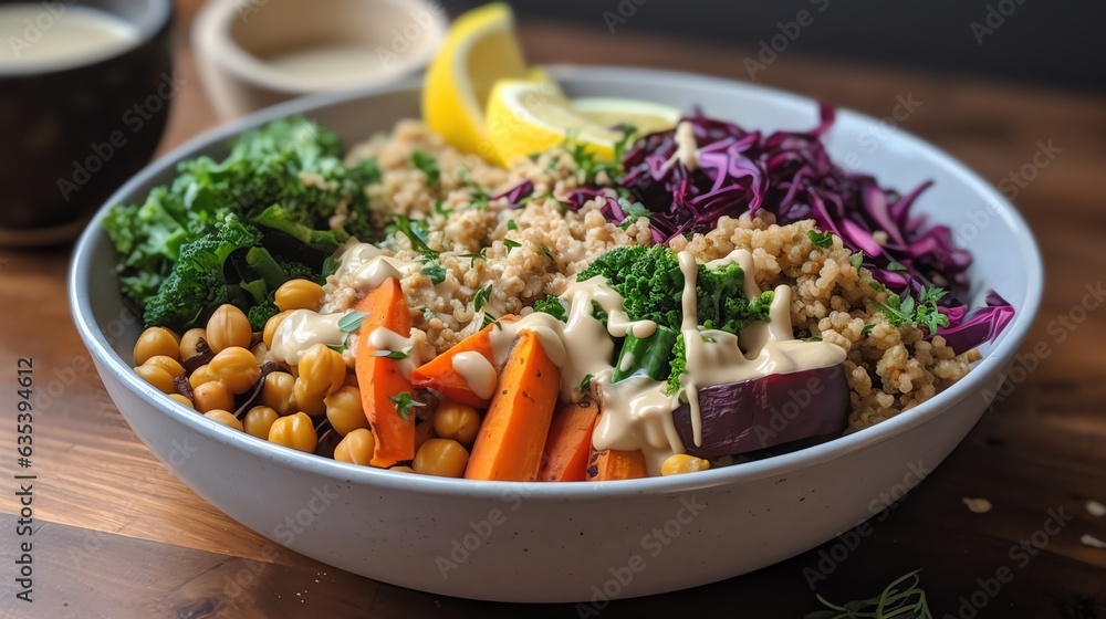 Professional photography of Healthy Bowl with carrots salad Professional photography of Healthy Bowl with carrots salad