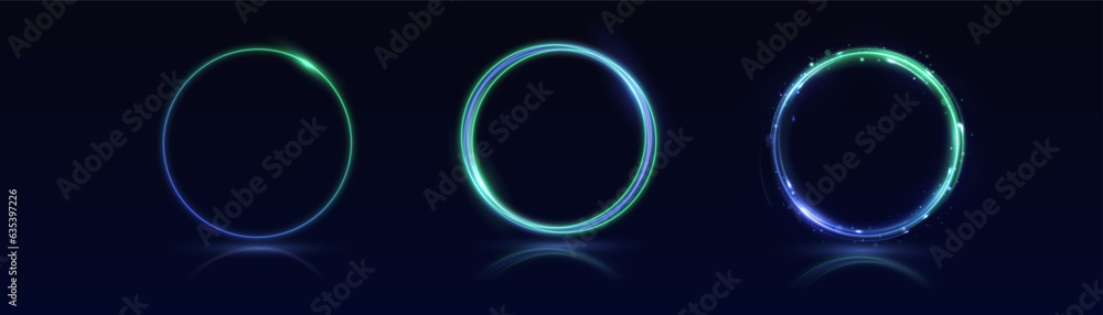 Neon swirl. Curve blue line light effect. Abstract ring background with glowing swirling background. Energy flow tunnel. Blue portal, platform. Magic circle vector. Luminous spiral. round frame Neon swirl. Curve blue line light effect. Abstract ring background with glowing swirling background. Energy flow tunnel. Blue portal, platform. Magic circle vector. Luminous spiral. round frame