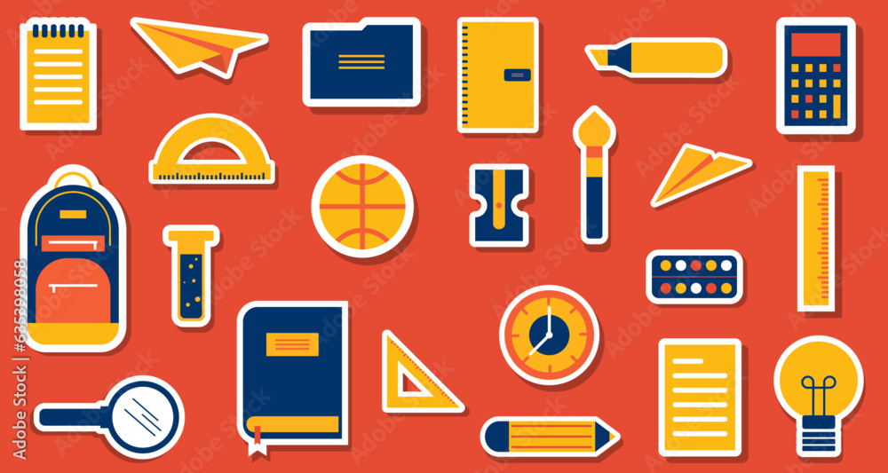 Scholl elements collection - Flat and editable vectors- Back to school ...