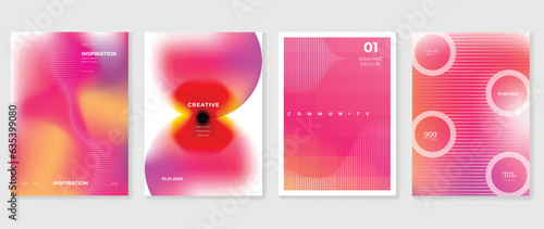 Idol lover posters set. Cute gradient holographic background vector with vibrant colors, line, circle, wave. Y2k trendy wallpaper design for social media, cards, banner, flyer, brochure.