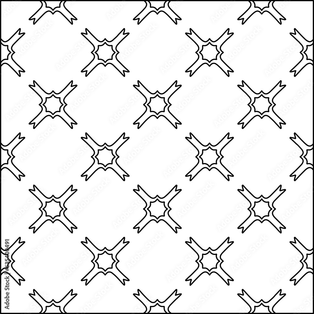 Naklejka premium Vector pattern with symmetrical elements . Modern stylish abstract texture. Repeating geometric tiles from striped elements.Black and white pattern.