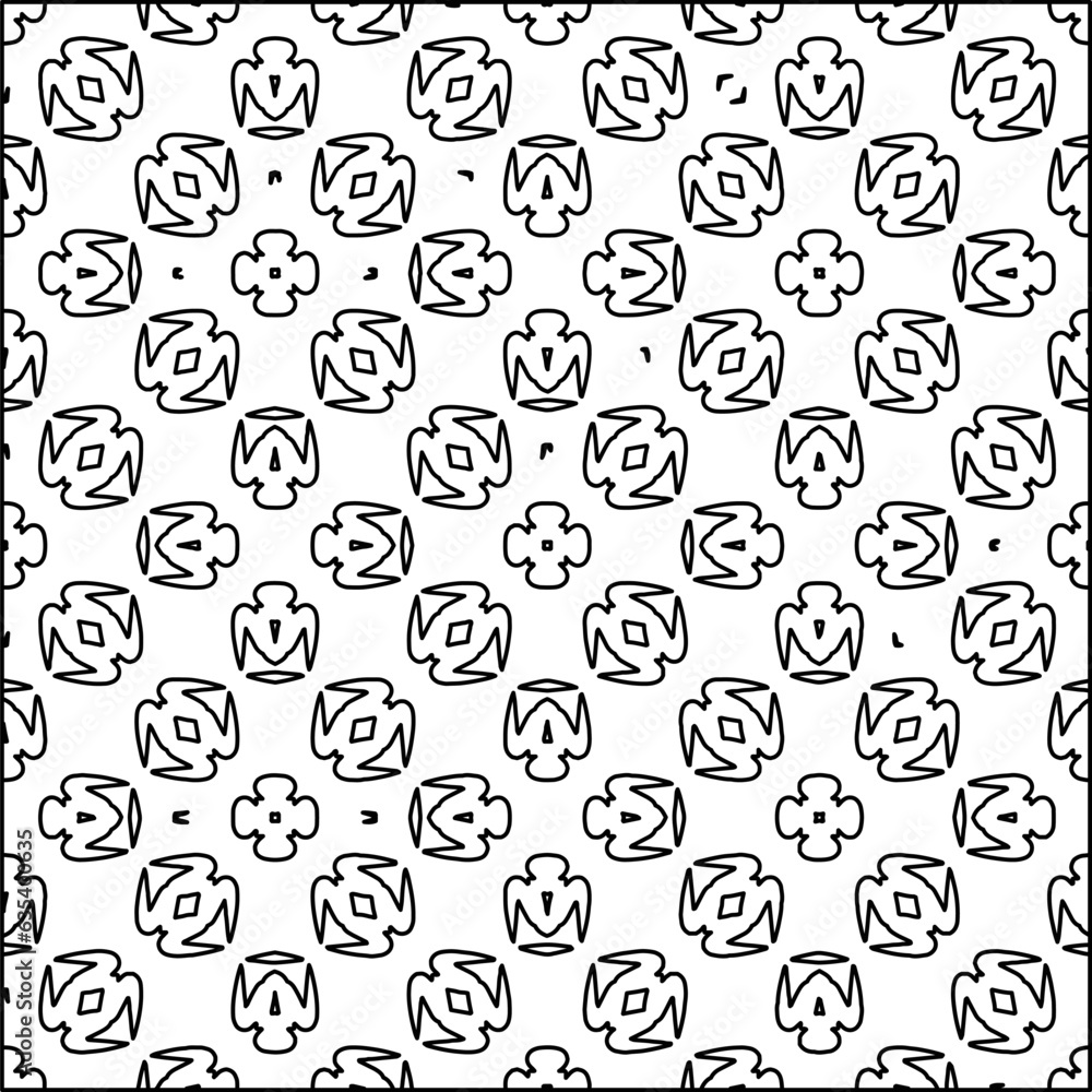Vector pattern with symmetrical elements . Modern stylish abstract texture. Repeating geometric tiles from striped elements.Black and white pattern. Vector pattern with symmetrical elements . Modern stylish abstract texture. Repeating geometric tiles from striped elements.Black and white pattern.
