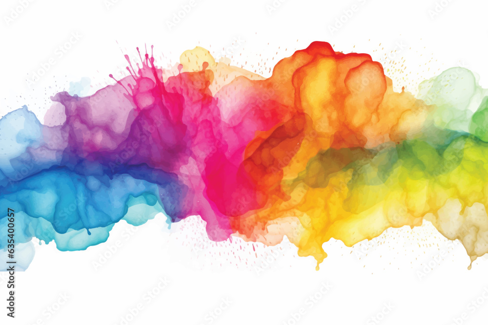 Abstract rainbow colors watercolor background - obrazy, fototapety, plakaty 