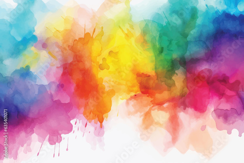 Abstract rainbow colors watercolor background photo