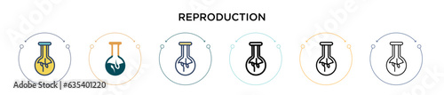 Reproduction icon in filled, thin line, outline and stroke style. Vector illustration of two colored and black reproduction vector icons designs can be used for mobile, ui, web