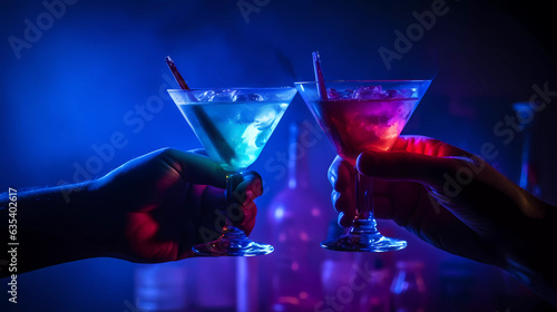 Sinister Halloween Cocktails, Glowing Libations, Halloween Garnish, Scintillating Cocktails, Halloween Drinkables. Generative AI.