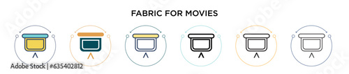 Fabric for movies icon in filled, thin line, outline and stroke style. Vector illustration of two colored and black fabric for movies vector icons designs can be used for mobile, ui, web