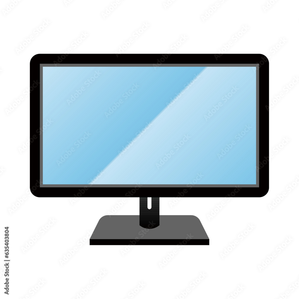 シンプルなイラスト_黒いpcモニタ