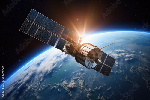 satellite orbiting earth photo