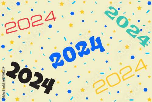 Big Set of 2024 Happy New Year logo text design. Number 2024 design template. Collection of 2024 Happy New Year symbols, on White Background.