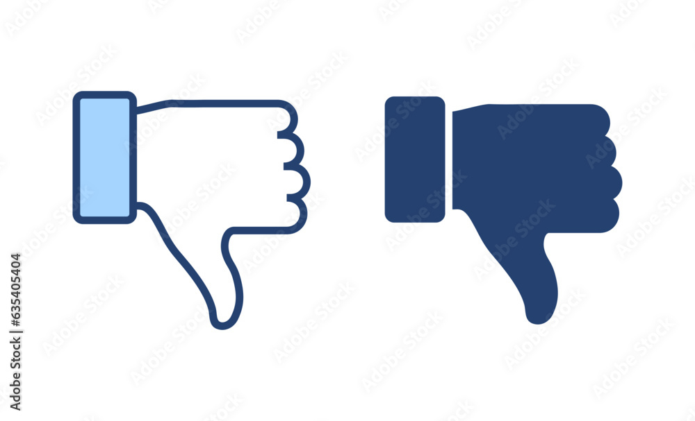 Dislike icon vector. dislike sign and symbol. Hand with thumb down Dislike icon vector. dislike sign and symbol. Hand with thumb down