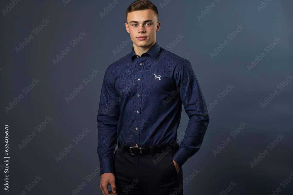Obraz premium man on a black paper background