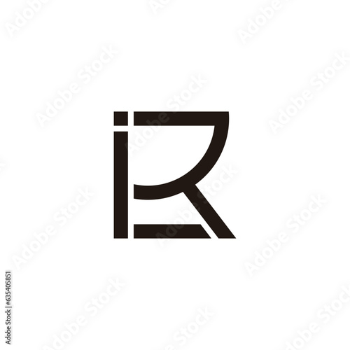 letter ir simple geometric square line logo vector