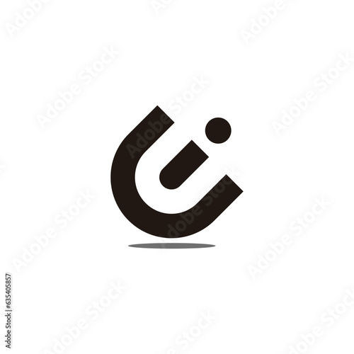 letter ic simple geometric cute logo vector