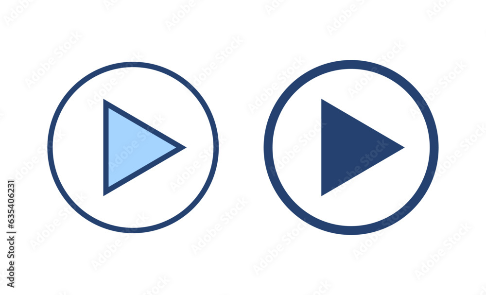 Play icon vector. Play button sign and symbol Play icon vector. Play button sign and symbol