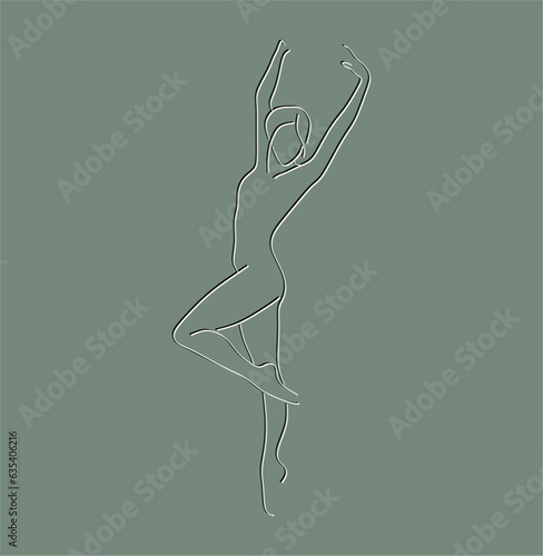 Woman body outline icons set.Stylized vector dancer girls. Abstract image of girl sign for wellness center, sport, dance, beauty salon and spa. Vector isolated illustration