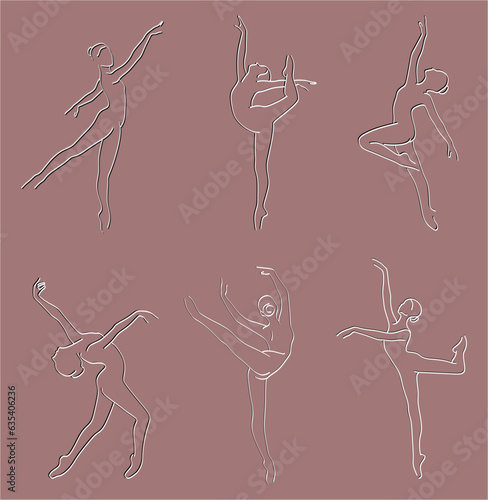 Woman body outline icons set.Stylized vector dancer girls. Abstract image of girl sign for wellness center, sport, dance, beauty salon and spa. Vector isolated illustration