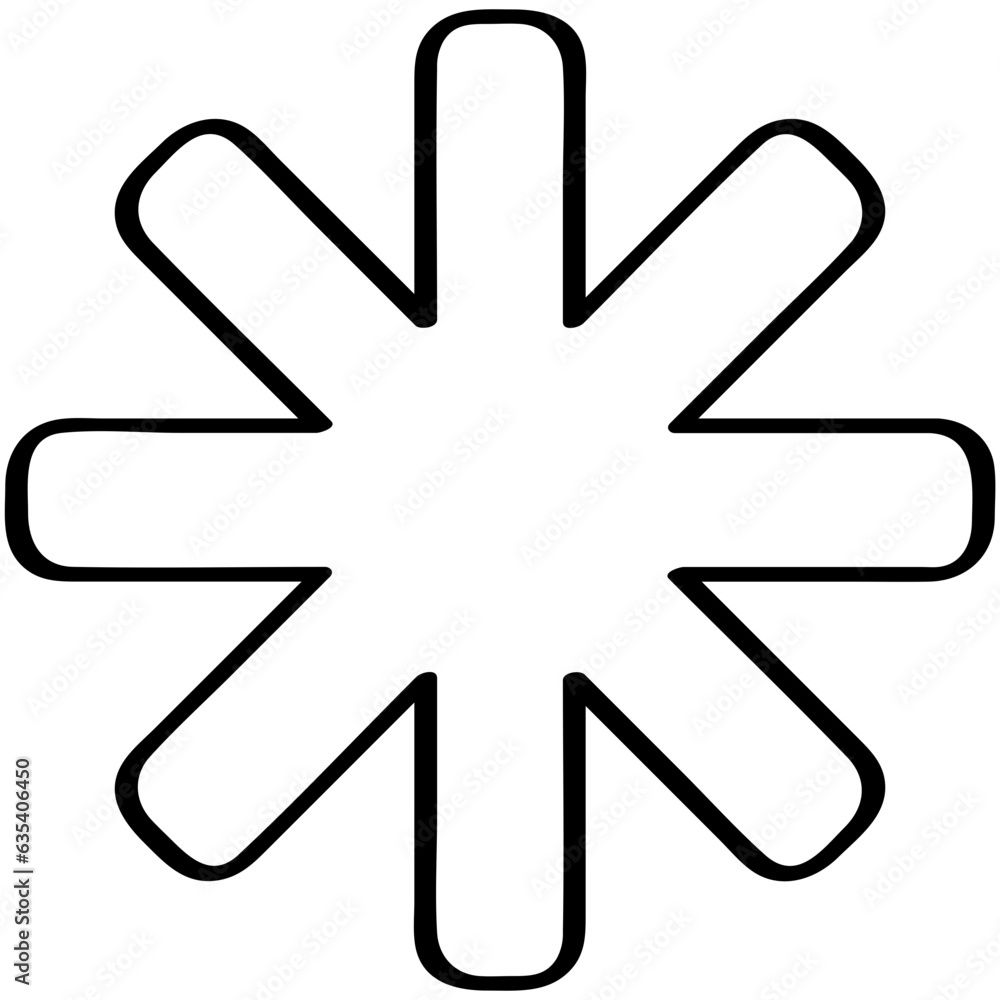 Asterisk symbol illustration Asterisk symbol illustration