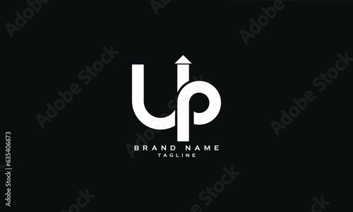 UP, PU, Abstract initial monogram letter alphabet logo design