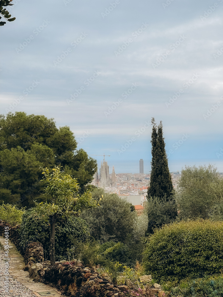 BARCELONA, SPAIN - MAY 11, 2017: This is a view of the Old Port from Montjuic. BARCELONA, SPAIN - MAY 11, 2017: This is a view of the Old Port from Montjuic.