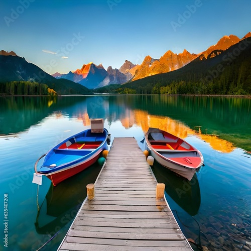 boats on lake © m