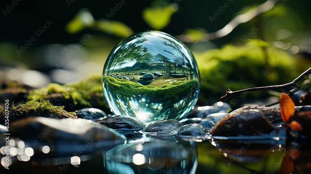 A clear water droplet. AI generated